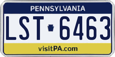 PA license plate LST6463