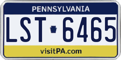 PA license plate LST6465