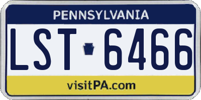 PA license plate LST6466