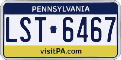 PA license plate LST6467
