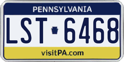 PA license plate LST6468