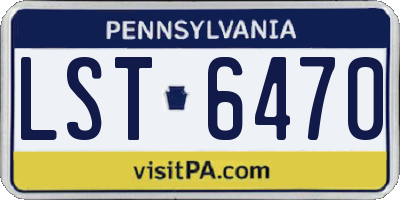 PA license plate LST6470