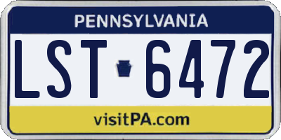 PA license plate LST6472
