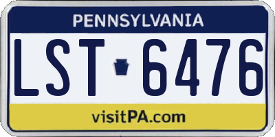 PA license plate LST6476