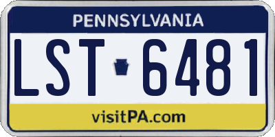 PA license plate LST6481