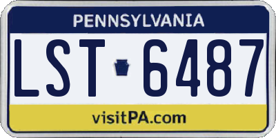 PA license plate LST6487