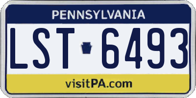 PA license plate LST6493
