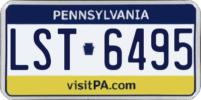 PA license plate LST6495