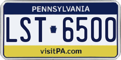 PA license plate LST6500