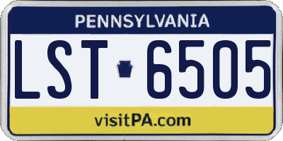 PA license plate LST6505