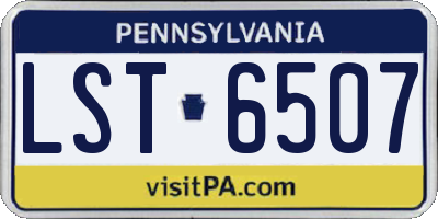 PA license plate LST6507