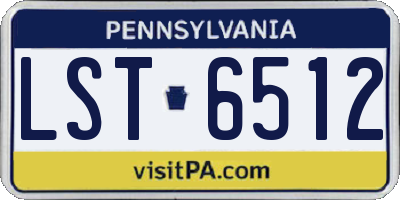 PA license plate LST6512