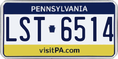 PA license plate LST6514