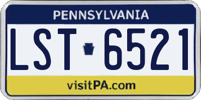 PA license plate LST6521