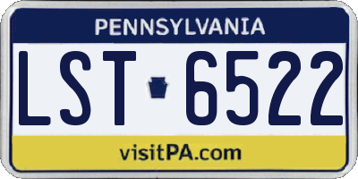 PA license plate LST6522