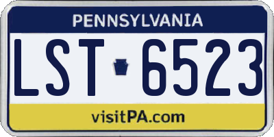 PA license plate LST6523