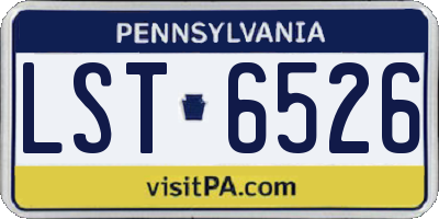 PA license plate LST6526