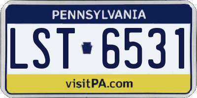 PA license plate LST6531