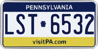 PA license plate LST6532