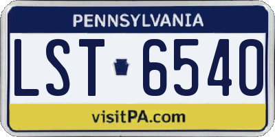 PA license plate LST6540