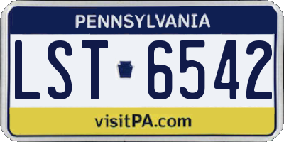 PA license plate LST6542