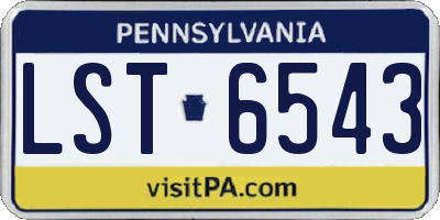 PA license plate LST6543