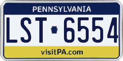 PA license plate LST6554