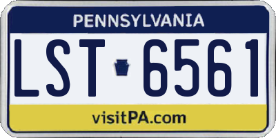 PA license plate LST6561
