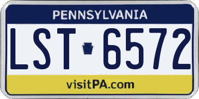 PA license plate LST6572