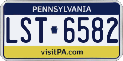 PA license plate LST6582