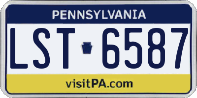 PA license plate LST6587