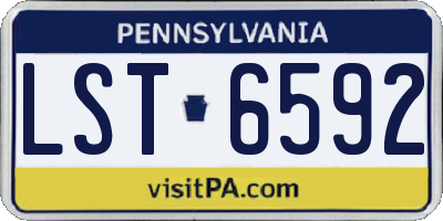PA license plate LST6592