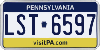 PA license plate LST6597