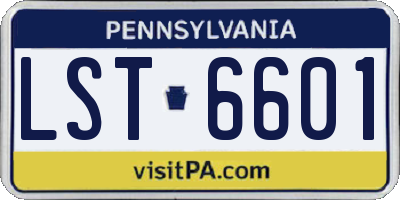 PA license plate LST6601