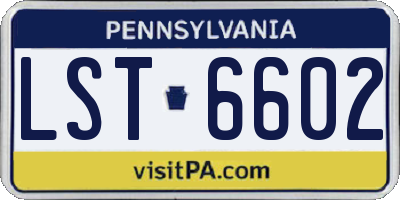 PA license plate LST6602