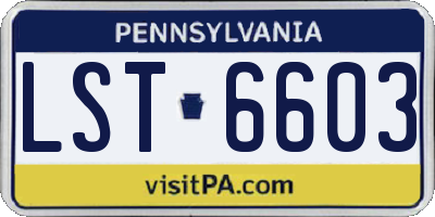 PA license plate LST6603