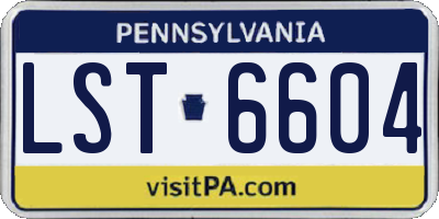 PA license plate LST6604