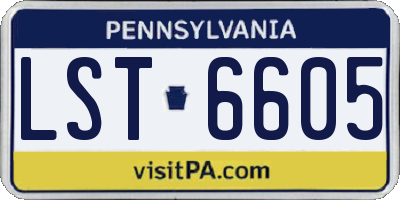 PA license plate LST6605