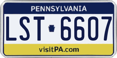 PA license plate LST6607