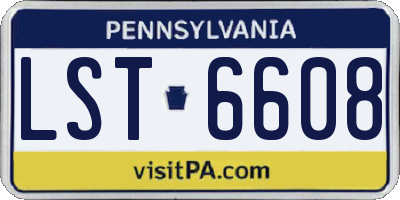 PA license plate LST6608
