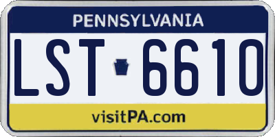 PA license plate LST6610