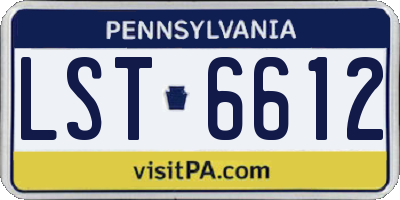 PA license plate LST6612