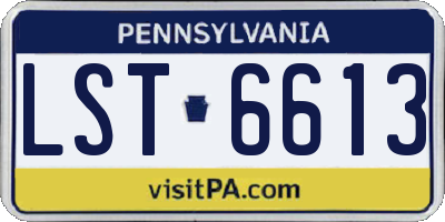 PA license plate LST6613