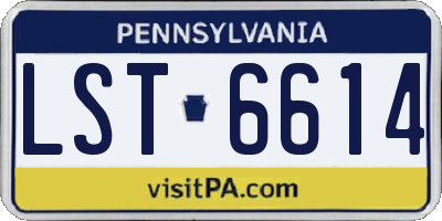 PA license plate LST6614