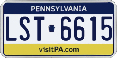 PA license plate LST6615