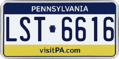 PA license plate LST6616