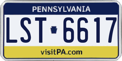 PA license plate LST6617