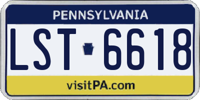 PA license plate LST6618