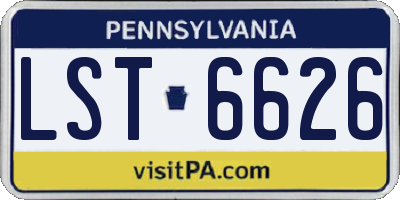 PA license plate LST6626