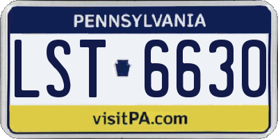 PA license plate LST6630